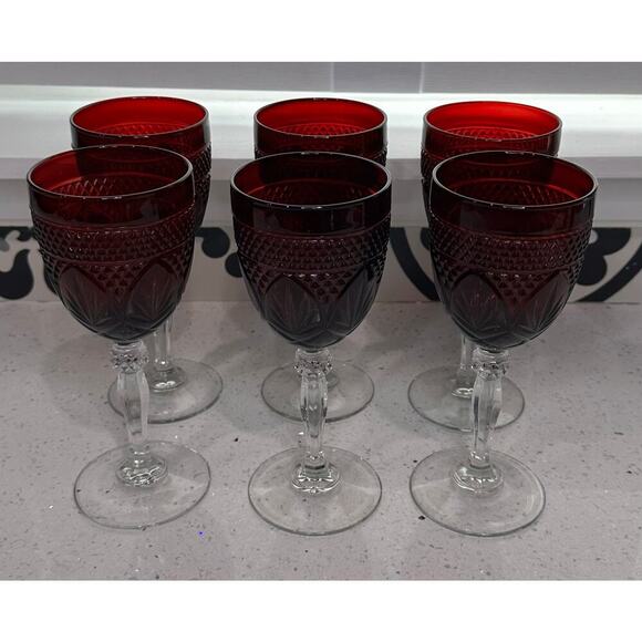 Cristal D'Arques Durand Antique Ruby Red Wine/Water Glass
Goblets 8" ~Set of 6 - Picture 2 of 5